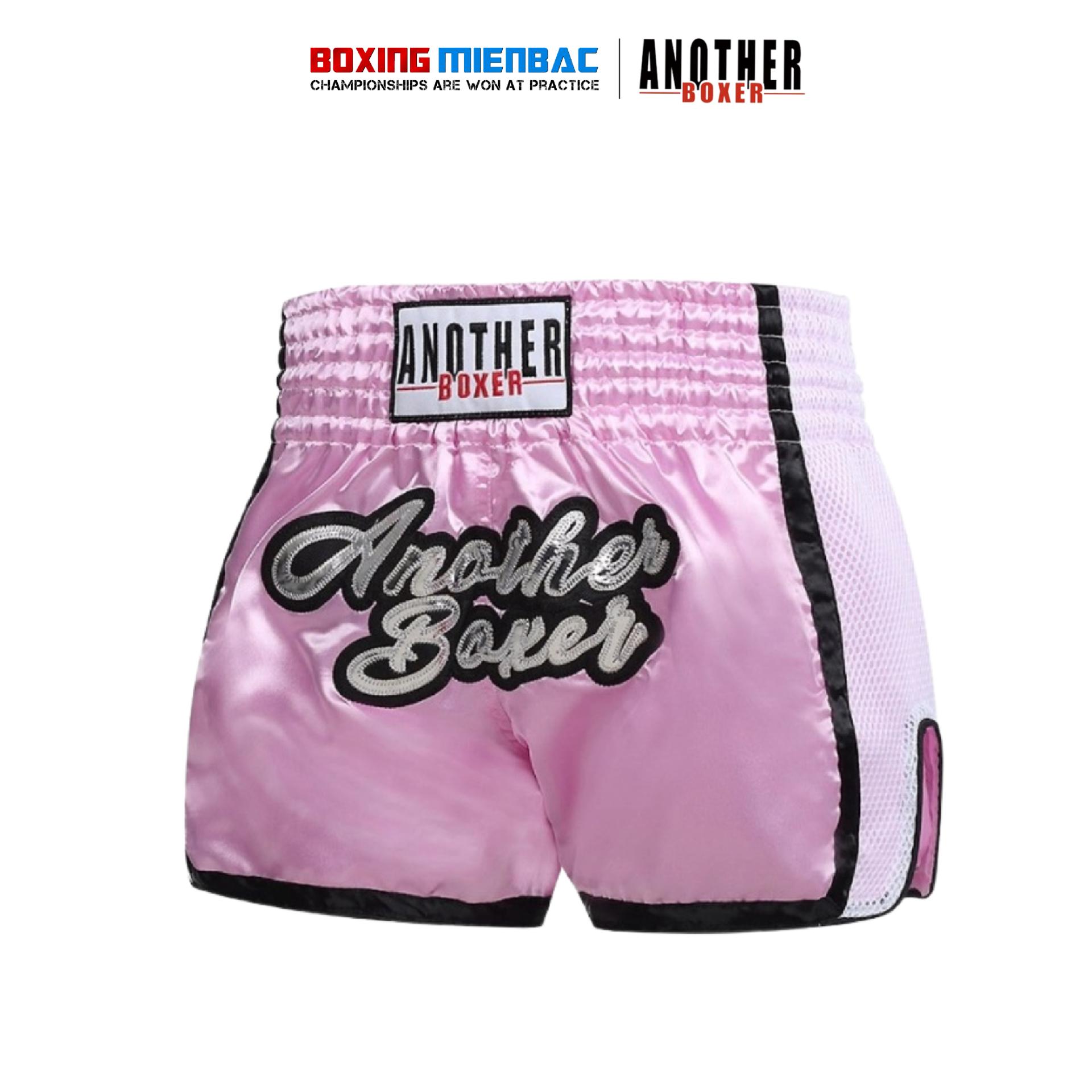 Quần Muay Thái Another Boxer Muay Thai Short Hồng Vạch Đen